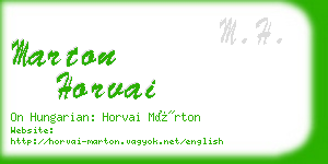 marton horvai business card